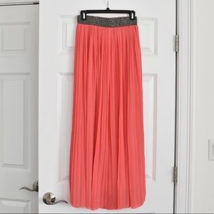 Pleated Maxi Skirt